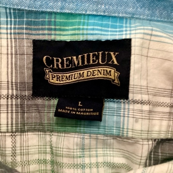 Daniel Cremieux Men’s Large Short Sleeve Multicolor Plaid Shirt - Picture 2 of 6